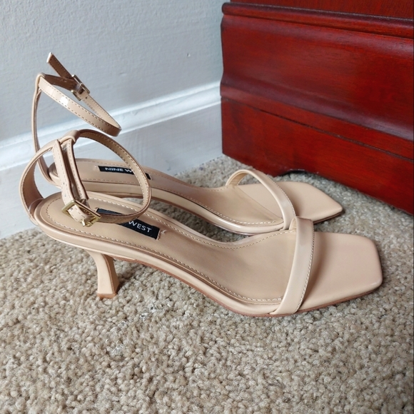 Nine West Shoes - NWOT - Nine West - Yess Ankle Strap High Heels Beige/Tan